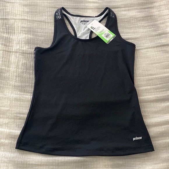 🔥NWT🔥 Prince Black Lunar Splatter Tennis Racer Tank - Picture 1 of 6